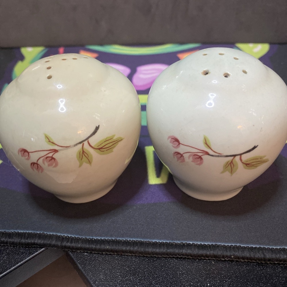 Vintage Off White Salt And Pepper Shakers  G2